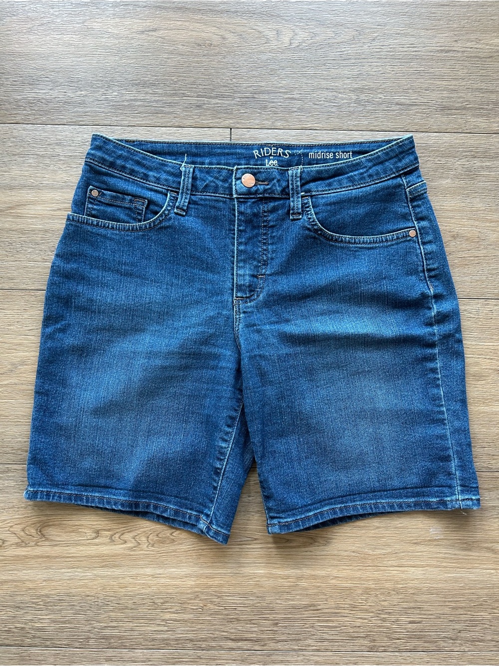 Riders by Lee Dark Blue Midrise Jean Shorts